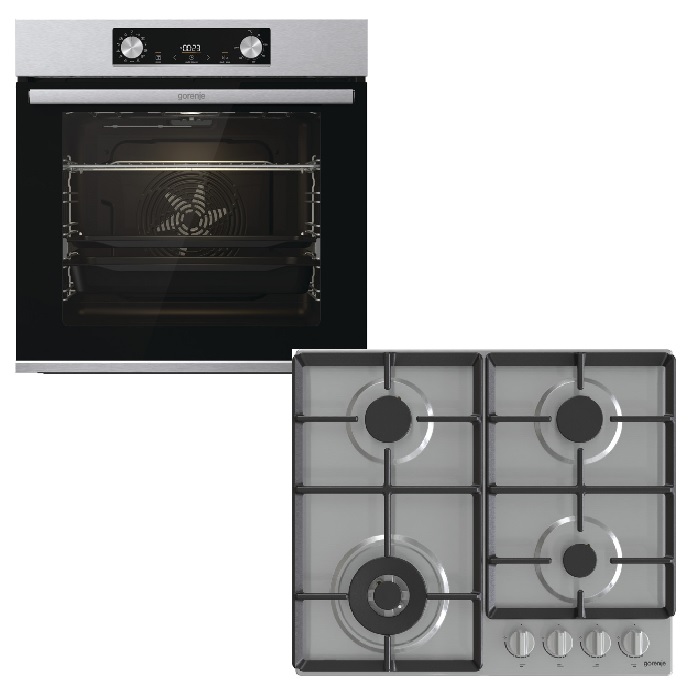 gorenje bos6737e13x + gw641ex beépíthető sütő gáz főzőlap szett