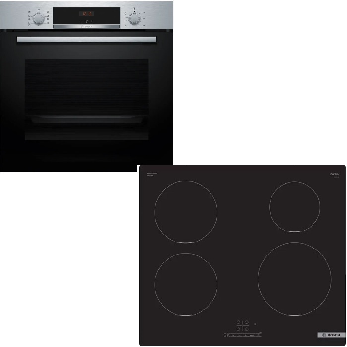 bosch hba534es3 + pkf631bb2e beépíthető sütő+főzőlap szett 60 cm (másolat)